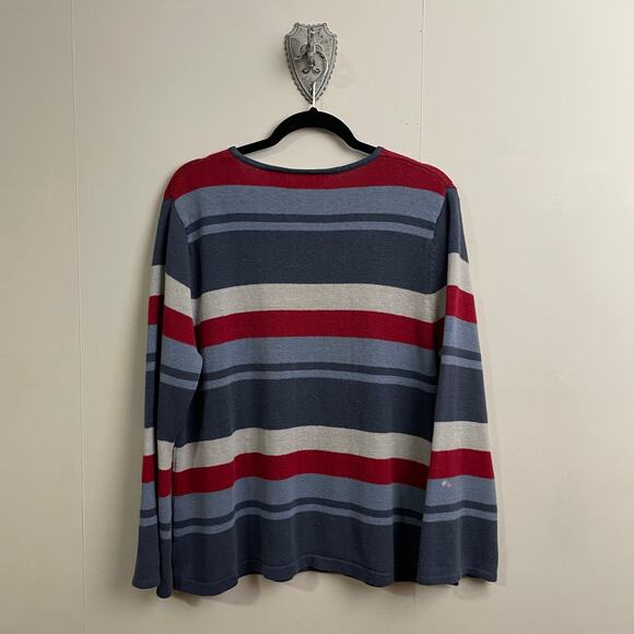 Vintage Faded Glory 14W/16W stripe flare long sleeve Y2K blue white fairycore - Picture 5 of 8